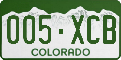 CO license plate 005XCB