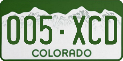 CO license plate 005XCD