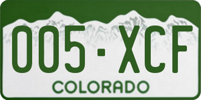 CO license plate 005XCF