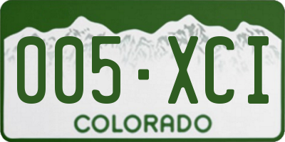 CO license plate 005XCI
