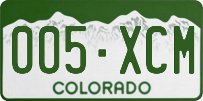 CO license plate 005XCM