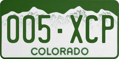 CO license plate 005XCP