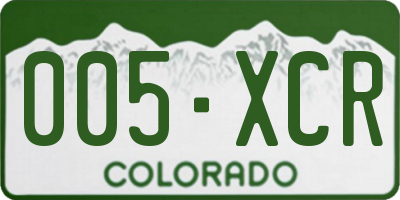 CO license plate 005XCR