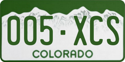 CO license plate 005XCS