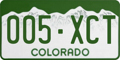 CO license plate 005XCT