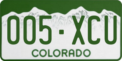 CO license plate 005XCU