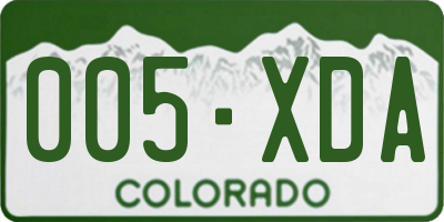 CO license plate 005XDA