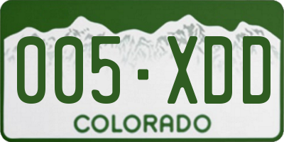 CO license plate 005XDD