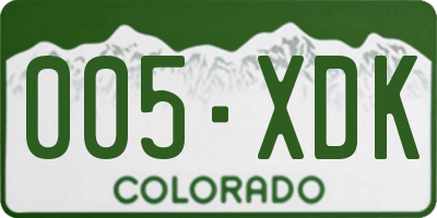 CO license plate 005XDK