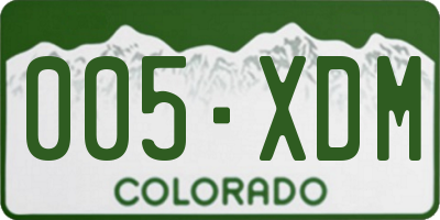 CO license plate 005XDM