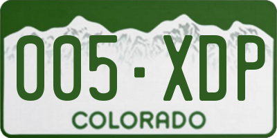 CO license plate 005XDP
