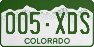 CO license plate 005XDS