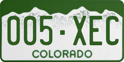 CO license plate 005XEC