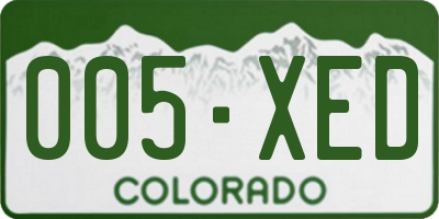 CO license plate 005XED