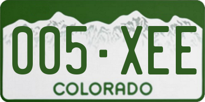 CO license plate 005XEE
