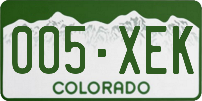 CO license plate 005XEK