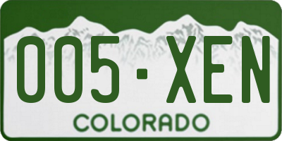 CO license plate 005XEN
