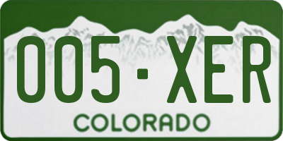 CO license plate 005XER