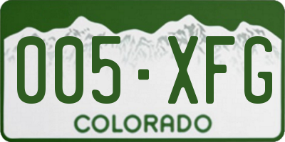 CO license plate 005XFG