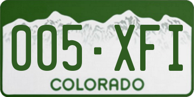 CO license plate 005XFI