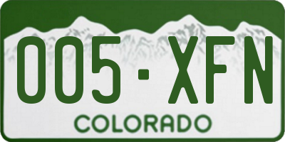 CO license plate 005XFN