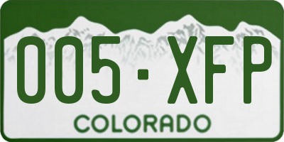 CO license plate 005XFP