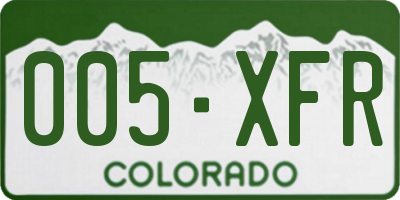 CO license plate 005XFR