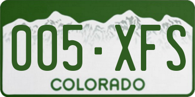 CO license plate 005XFS