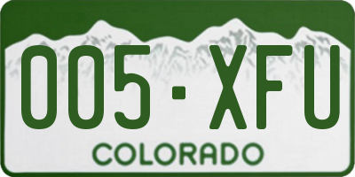 CO license plate 005XFU