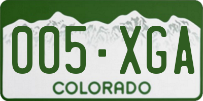 CO license plate 005XGA