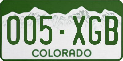 CO license plate 005XGB