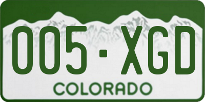 CO license plate 005XGD