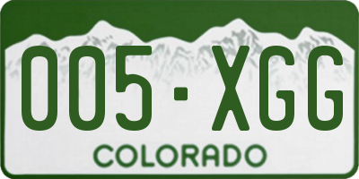 CO license plate 005XGG