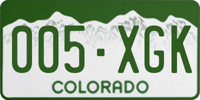 CO license plate 005XGK