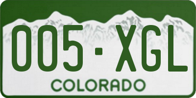 CO license plate 005XGL