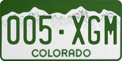CO license plate 005XGM