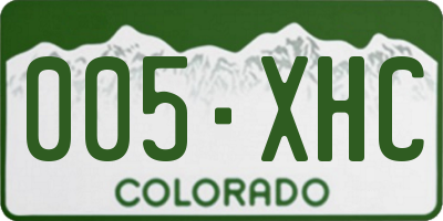 CO license plate 005XHC