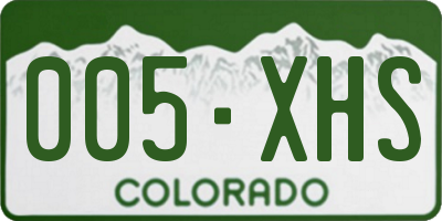 CO license plate 005XHS