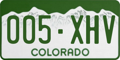 CO license plate 005XHV