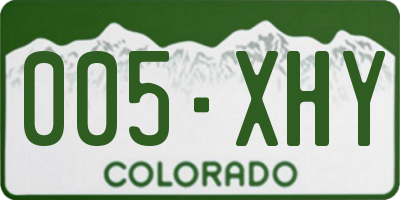 CO license plate 005XHY