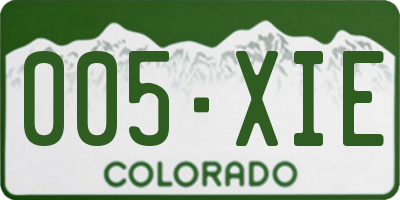 CO license plate 005XIE
