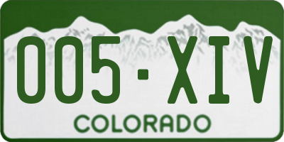 CO license plate 005XIV