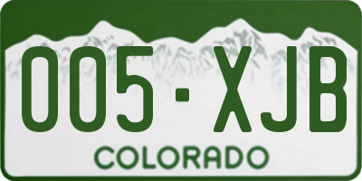 CO license plate 005XJB