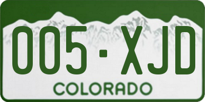 CO license plate 005XJD