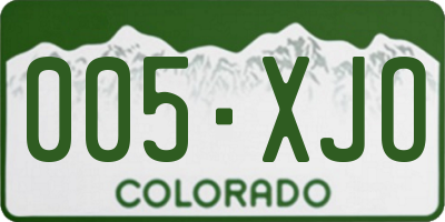 CO license plate 005XJO