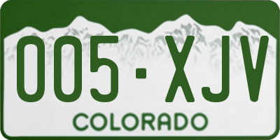 CO license plate 005XJV