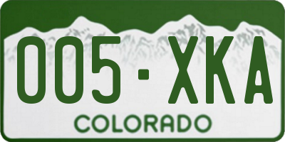 CO license plate 005XKA