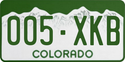 CO license plate 005XKB