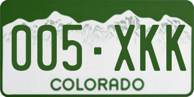 CO license plate 005XKK