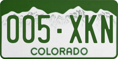 CO license plate 005XKN
